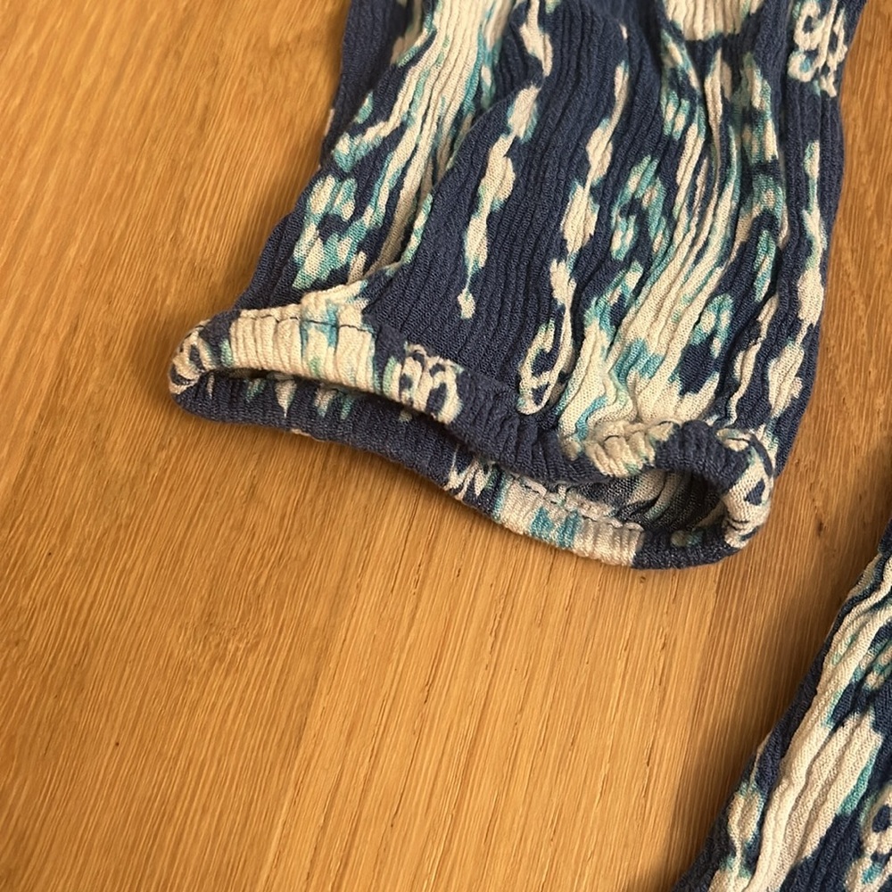 Lilly Pulitzer Elsa Indigo Blue Get in Line Long Sleeve Romper Women’s Size XS - Picture 14 of 16